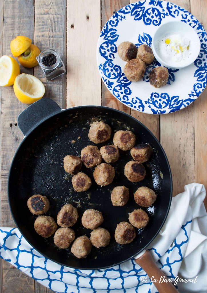 polpette di carne con porri e limone