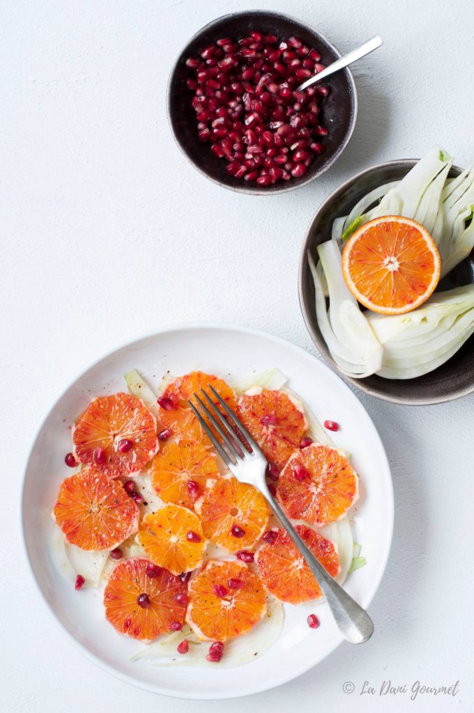 Insalata di arance, finocchi e melograno