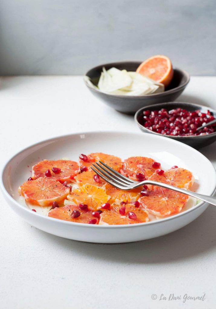 Insalata di arance, finocchi e melograno